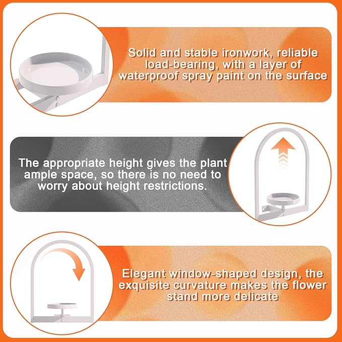 Wall Plant Holder, Wall Planter for Indoor Plants, Window Plant shelves for Multiple Plants Indoor Outdoor, Framed Plant Holder for Home Decor (2 Pack)