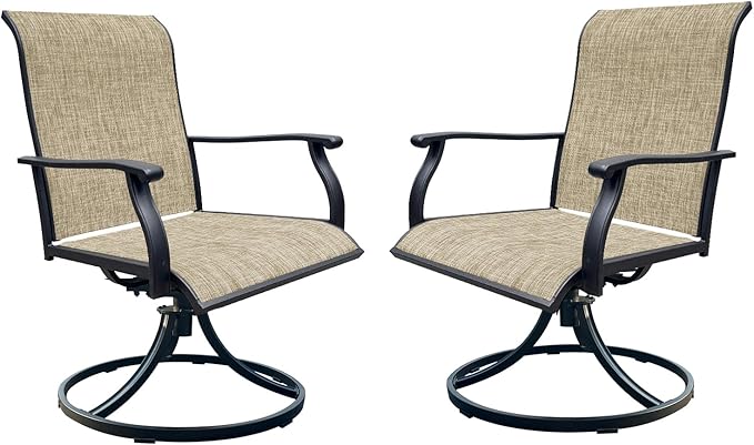 Patio Swivel Chairs Set of 6, Outdoor Dining Chairs with High Back, All-Weather Swivel Rocker Chair 400lb Weight Capacity, Outdoor Furniture for Backyard, Deck, Lawn, Porch or Garden