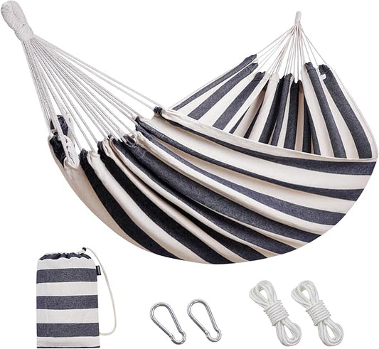 INNO STAGE Brazilian Hammock with Tree Straps - Cotton Hammocks Portable Hammock with Carry Bag for Backyard, Porch, Outdoor and Indoor Use