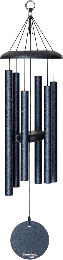Corinthian Bells by Wind River - 27 inch Midnight Blue Wind Chime for Patio, Backyard, Garden, and Outdoor Decor (Aluminum Chime) Made in The USA
