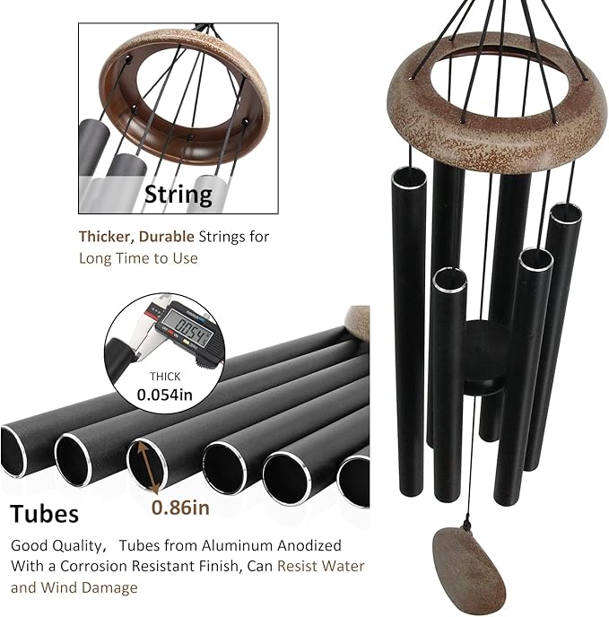 ASTARIN Wind Chimes for Outside Deep Tone,36 Inch Windchime Outdoors，Chimes for Outdoors,Sympathy Wind Chimes Memorial for Mom Dad，All Metal Wind Chime