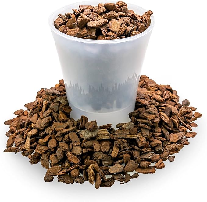 GARDENERA New Zealand Pinus Radiata Bark - Organic Hand Mixed New Zealand Orchiata Pine Bark for Orchids - Medium Chips 9-12mm - 1 Quart Bag