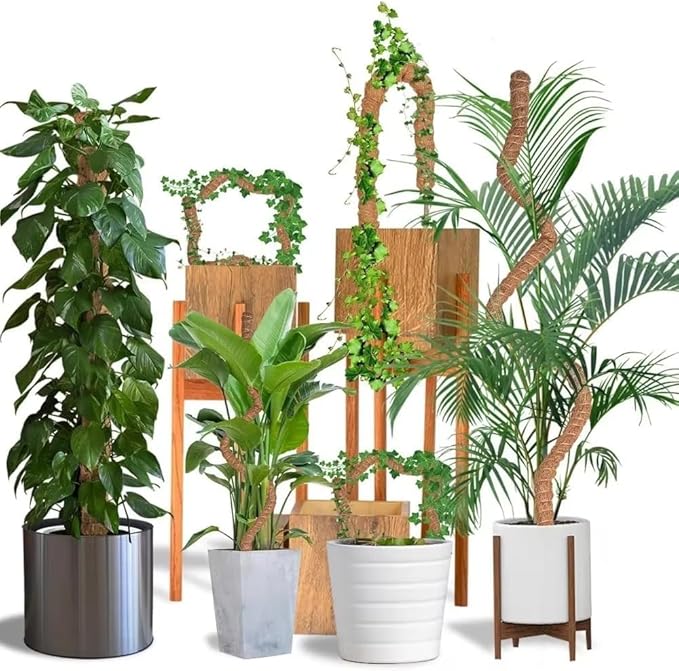 Moss Pole Monstera Plant Support – 48” Bendable Moss Pole Monstera Plant Support, Plant Stakes for Indoor Plants, Tall Plant Sticks Support for Climbing Plants