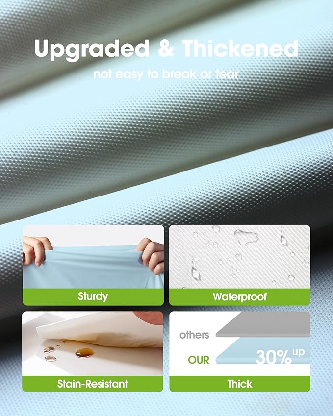 Pureegg Plastic Table Cloth Disposable 8 Pack, 54 x 108 Inch Table Cloths, Easter Party, Picnic, Wedding, Decorative Tablecloths, Rectangle, Baby Blue Plastic Cover, Leakproof & Sturdy, Light Blue