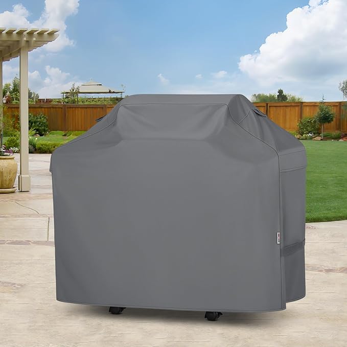 Unicook 50 Inch Grill Cover for 48 Inch Outdoor Grill, Heavy Duty Waterproof BBQ Cover Compatible with Weber Spirit 200 Series, Fade Resiatnt Gas Barbecue Protector, All Weather Protection, Grey