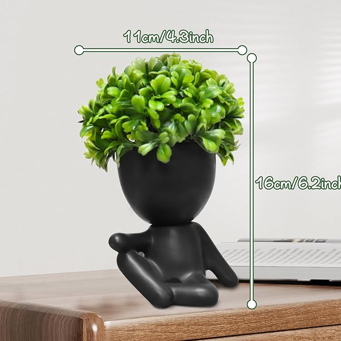 Zerzsy Fake Succulent, Mini Succulents Plants Desk Plant for Office Decor for Women, Cute Fake Plants Bathroom Decor- Set of 1