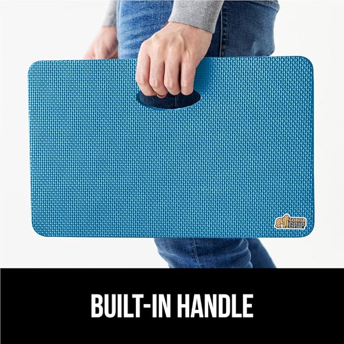 GORILLA GRIP Extra Thick Patent Pending Garden Kneeling Pad, 17.5 x 11 Inch Supportive Soft Foam Knee Cushioning for Gardening, Water Resistant, Bathing Baby, Working Supplies, Lightweight, Blue