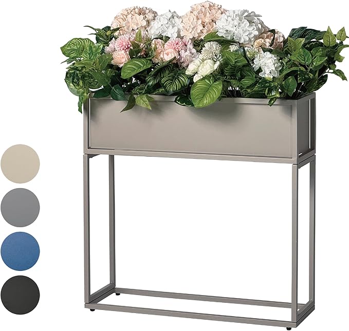 Cocoyard Elevated Planter Box - 28 Inch Durable Raised Garen Bed for Herbs and Flowers - Tall Rectangle Planter for Outdoor Plants & Backyard Gardening (Sand, 28" H - 2 Pack)