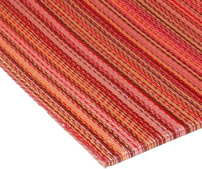 Fab Habitat Striped Non Slip Doormat - Durable, Thin - Recycled Plastic - Entryway, Front Door, Porch, Patio - Cancun Sunset (24" x 36" Non-Slip)