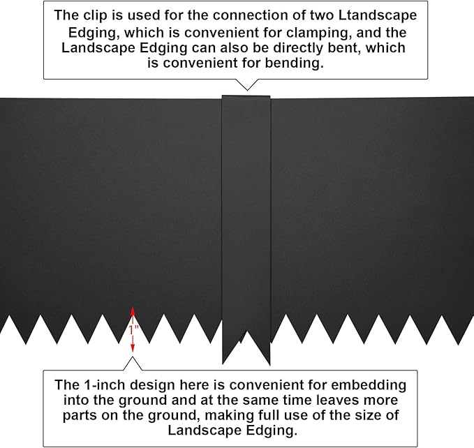 Steel Landscape Edging 40 Inch Strips, Steel Edging 4 Inch Depth, 6 Pack Hammer in Landscape Edging, Metal Landscape Edging, Metal Edging for Landscaping