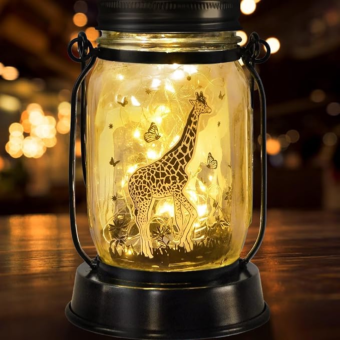 kyoryuger Giraffe Gifts for Women/Men Giraffe Lovers Solar Lantern Mom Birthday, Mothers Day, Solar Garden Decoration Outside for Yard, Patio,Backyard,Porch, Torches