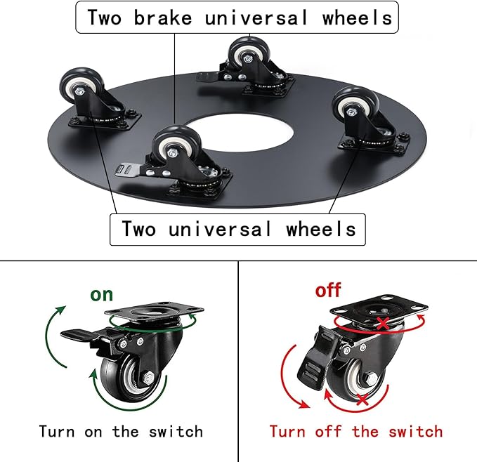 Plant Stand with Wheels,3.0mm Thick Aluminum Alloy Plant Caddy with Wheels Heavy Duty, Rolling Plant Stand Holds 16 Inch and 500lbs(Black)