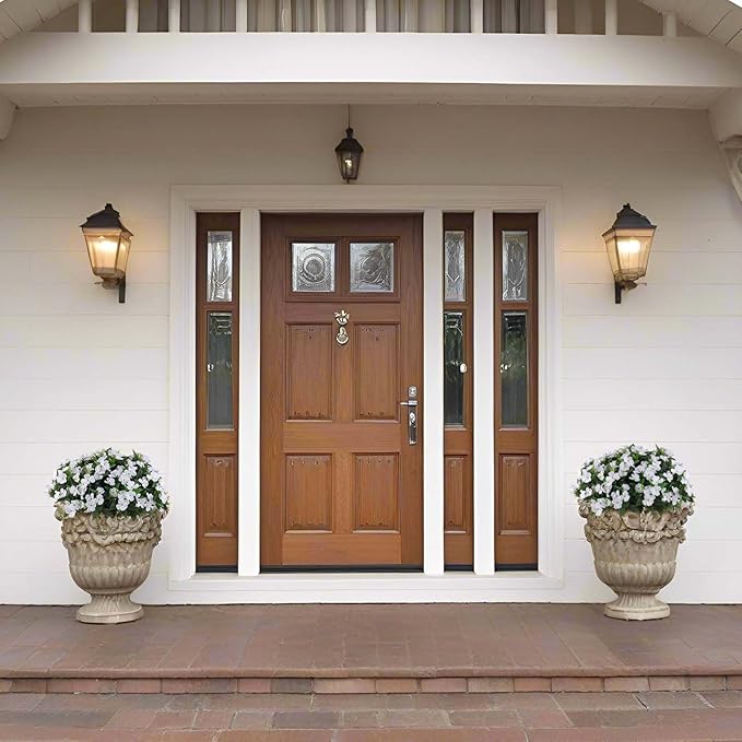 Artificial Flowers for Outdoors Silk Impatiens Flowers Faux Flowers Impatien Bushes Artificial Impatiens for Pot Patio Lawn Garden Hanging Basket Porch Decor (8, White)