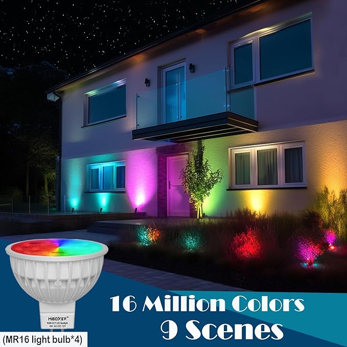RGB Low Voltage Landscape Lighting, IP65 Adjustable Brass Color Changing Landscape Lights with Remote, 12V Spot Lights Outdoor for Yard Garden Patio Lawn Decorative