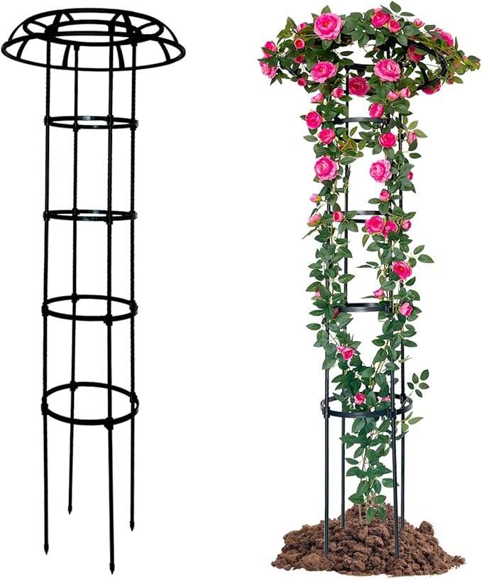 5.4 Feet Garden Trellis for Climbing Plants, Sturdy Plant Support Trellis for Flowers Vegetable Fruits Vines Indoor Outdoor