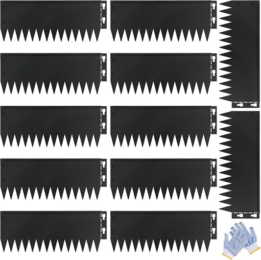 Metal Lanscape Edging 20“ L * 8” H Strips Black Steel Edging for Lanscape 12pcs for Enhanced Garden, Yard, Park, DIY Outdoor Patio (Black, 8 inch)