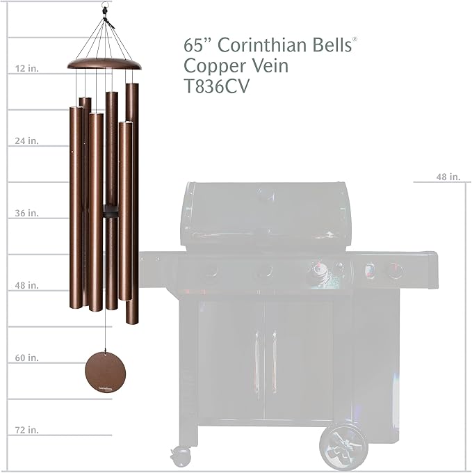 Corinthian Bells by Wind River - 65 inch Copper Vein Wind Chime for Patio, Backyard, Garden, and Outdoor Decor (Aluminum Chime) Made in The USA