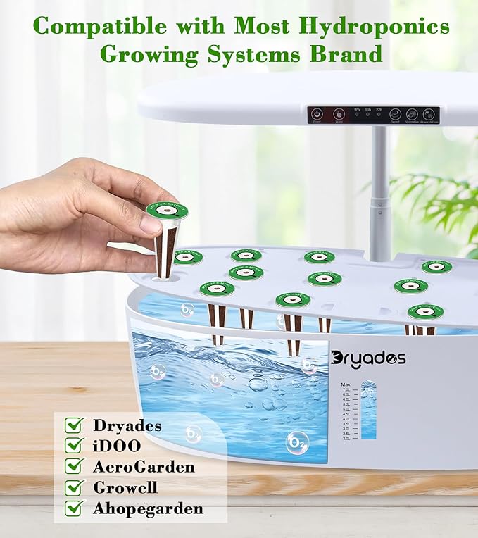 110 Pcs Seed Pod Kit for Aerogarden with 55 Grow Sponges, 54 Pot Lables &1 Tweezer, Grow Anything Kit for Indoor Hydroponics Growing System, Replacement Root Growth Sponges for Aero Garden iDOO...