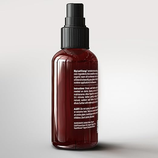 Big Leaf Energy : 4 OZ Trial Size : Ready-to-Use Spray for Plant Wellness : Organic Leaf Shine and Conditioner