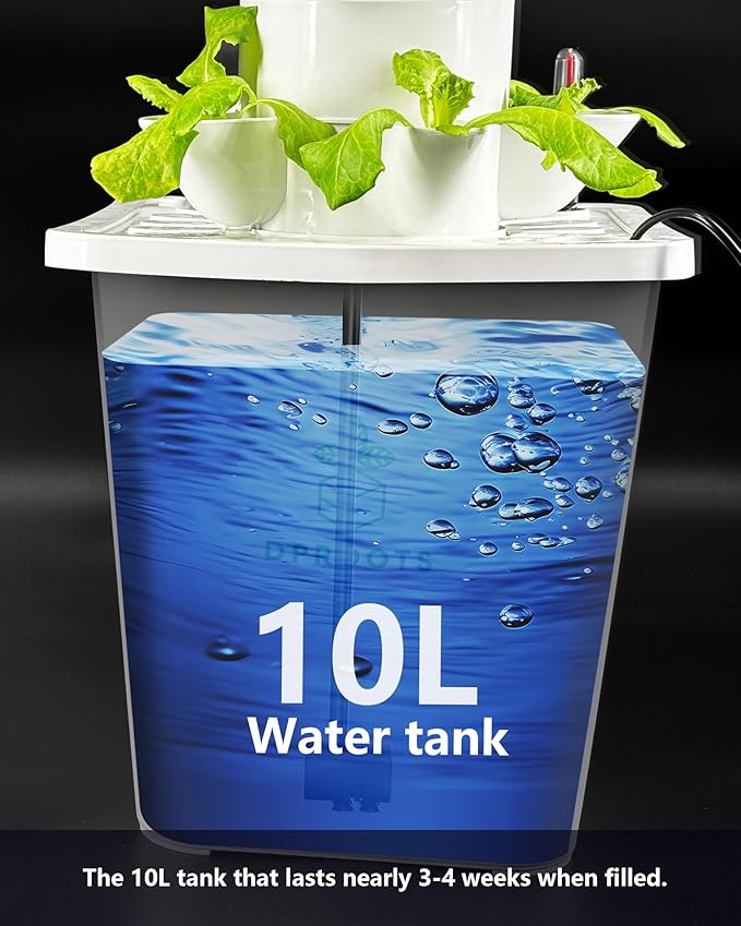 Hydroponic Tower Growing System，30 Pods Vertical Garden，Suitable for Indoor and Outdoor, Grow Herbs and Vegetables，Houseplant Farming with Water Circulation and Automatic Timer
