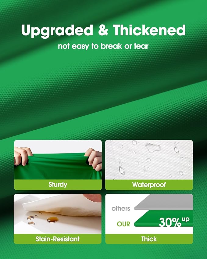 Pureegg Plastic Table Cloth Disposable 8 Pack, 54 x 108 Inch Table Cloths, St Patricks Day, Christmas Decorations, Tablecloths, Rectangle, Forest, Emerald, Plastic Cover, Leakproof & Sturdy, Green