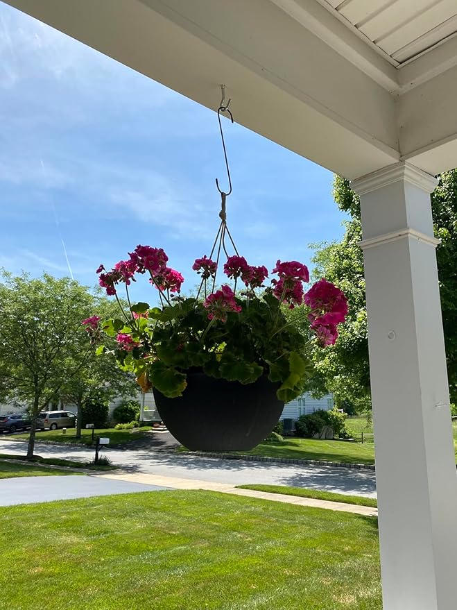 8 Pack 10 inch Extra Large S Hooks Black Long S-Shaped Hooks for Hanging Plants Heavy Duty Utility Hooks for Kitchenware,Utensils,Pergola,Closet,Flower Basket,Garden,Patio, Outdoor