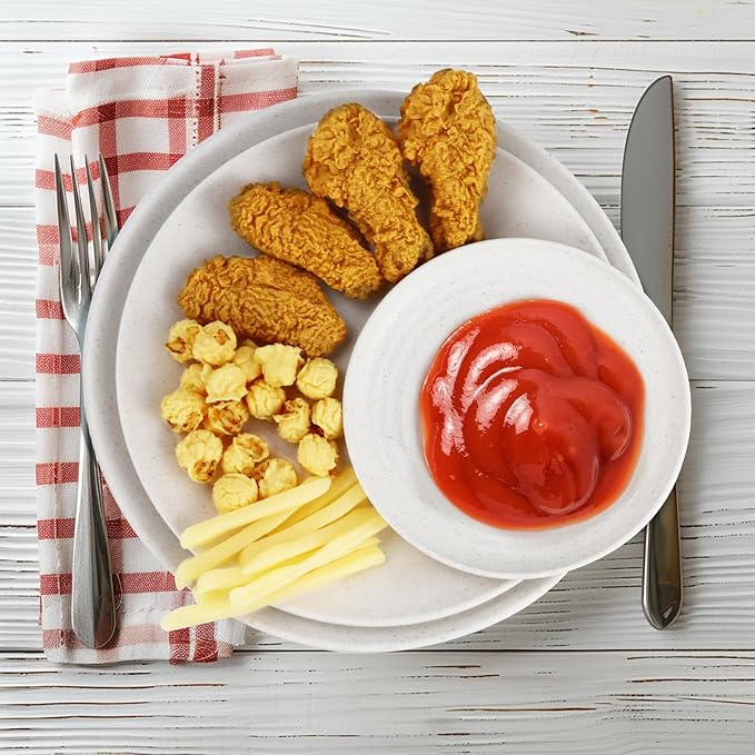 Wrova Wheat straw bowl and plate sets of 40 with cups for kids - Unbreakable plastic dinnerware sets service for 8 - Microwave and Dishwasher safe dish sets for kitchen and camping. White