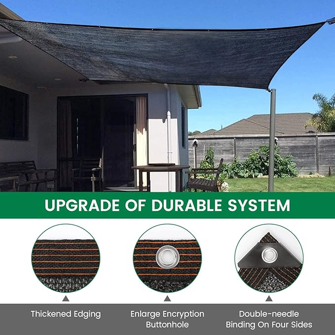 70% 20 X 30 FT Black Shade Cloth, Outdoor Sunblock Shade Cloth with Grommets, Durable Sun Shade Netting Shading Antifreezing for Patio, Garden, Plants Cover, Greenhouse, Barns, Dog Kennel