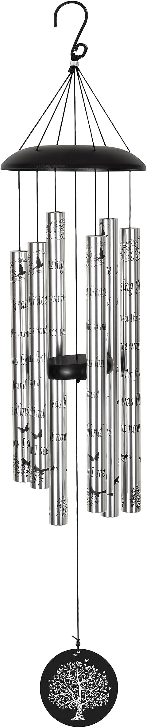The Wind Chime CO Deep Tone Sympathy Wind Chime with 6 Andonized Aluminum Tubes Tuned Soothing Melody, Memorial Wind Chimes for Outside Decoration (Patio, Graden, Yard) 40"