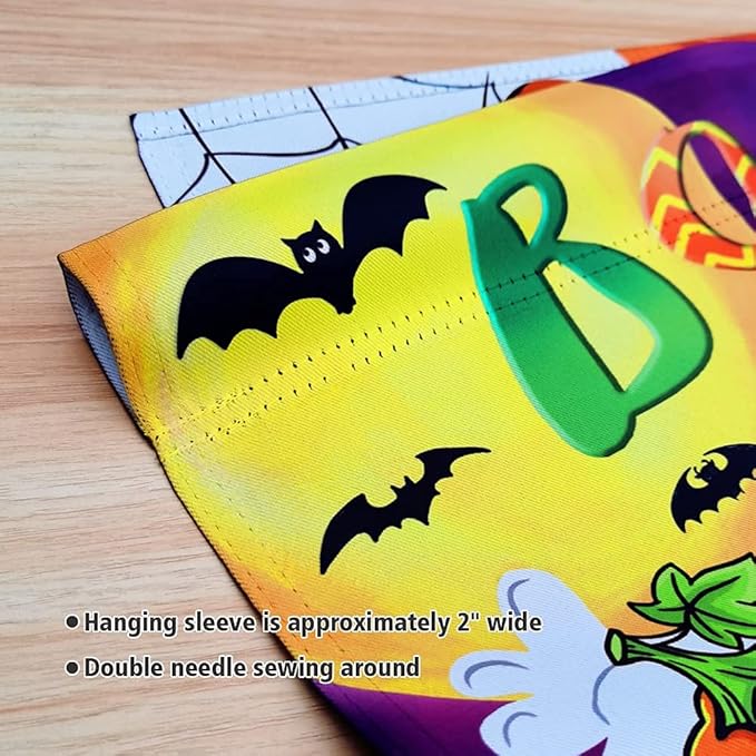 Halloween Boo Garden Flag Vertical Double Sided Ghost Home Decoration, Jack O'Lantern Pumpkin Colorful Cute Holiday Yard Outdoor Decoration 12 x 18 Inch