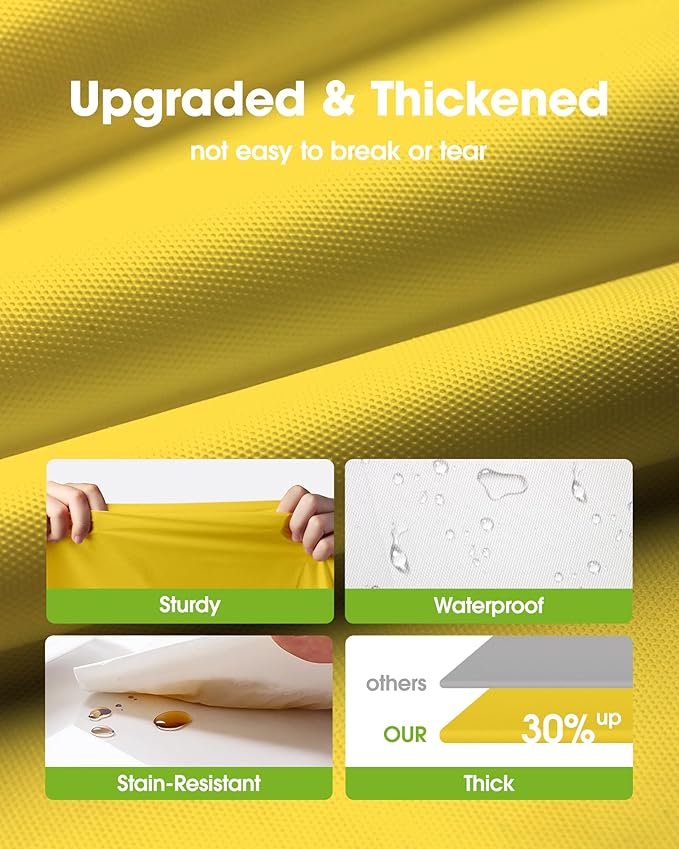 Pureegg Plastic Table Cloth Disposable 8 Pack, 54 x 108 Inch Table Cloths, Easter Party, Decorative Tablecloths, Rectangle, Lemon, Pastel Plastic Cover, Leakproof & Sturdy, Yellow