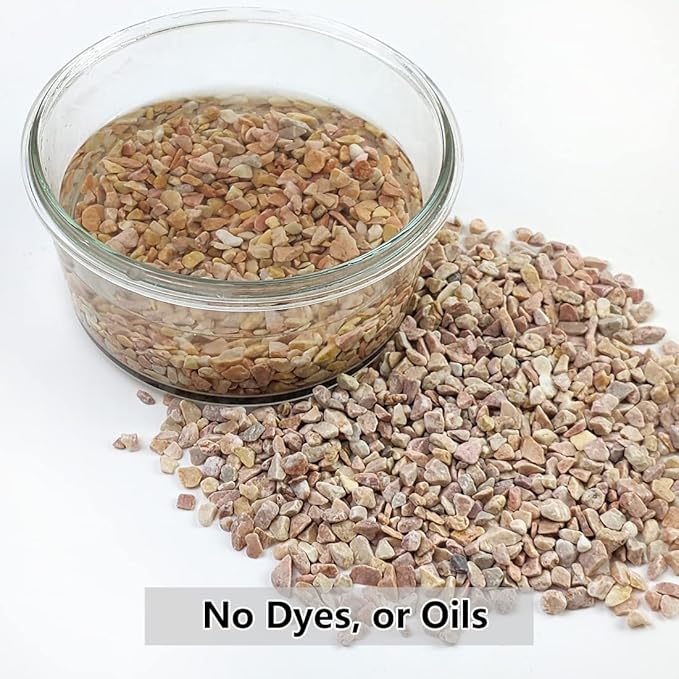 5LB Succulent and Cactus Gravel Pebbles, 1/5 Inch Natural Decorative Polished Stones, River Rocks for Plants, Vases, Aquariums, Terrarium and Outdoor Gardening,Peach