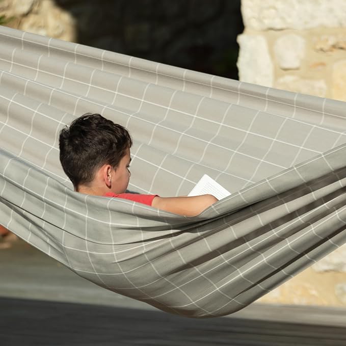 LA SIESTA Brisa Classic Hammock, Handmade, Weather-Resistant, Tear-Resistant Hammock for Indoor & Outdoor Relaxation, Size-King - Almond