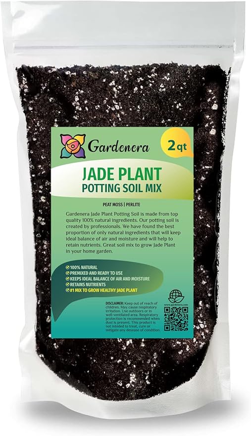 GARDENERA Premium Jade Plant Potting Soil Mix - (2 Quart Bag)