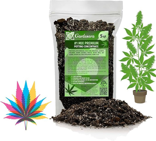 Gardenera Organic Autoflower Plants Potting Soil Mix - Perfect Balance of Nutrients, Drainage, and Aeration for Thriving Autoflower Plants- 5 Quart