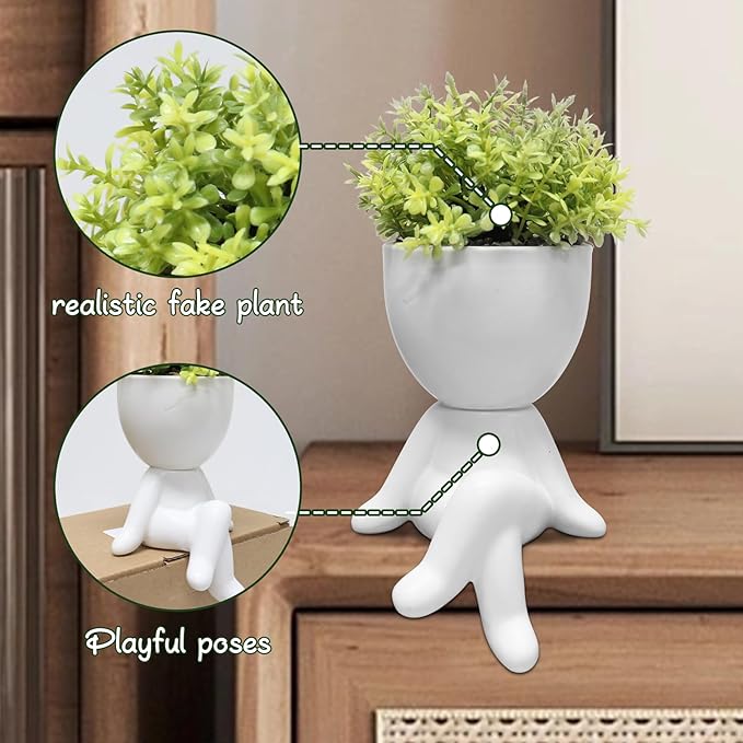 Zerzsy Fake Succulents for Office Decorations for Work Desk Women Fake Plants Office Decor - Small Plants for Work Cubicle Decor - Desk Decorations for Women - Set of 1