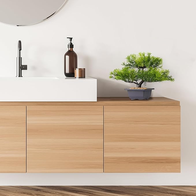 Artificial Bonsai Tree Small Realistic Fake Plant in Pot for Indoor Home Office Desk Decor, Low-Maintenance Tabletop and Bookshelf Decoration