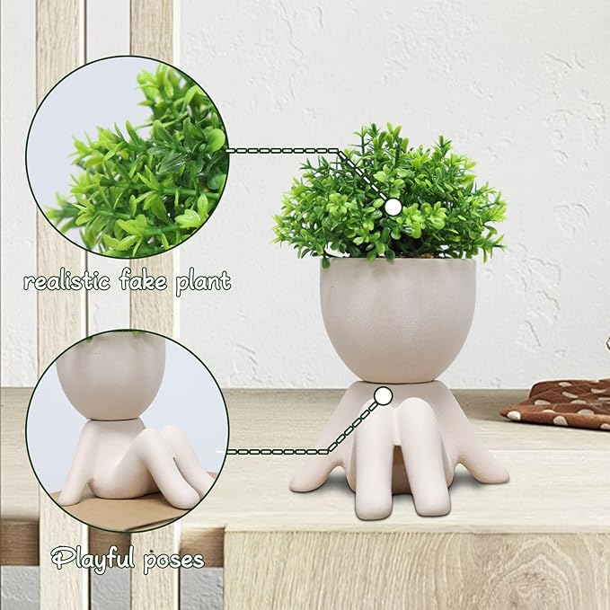 Zerzsy Fake Plants Artificial Succulents Plants for Room Bathroom Home Office Desk Accessories Decor - Set of 1