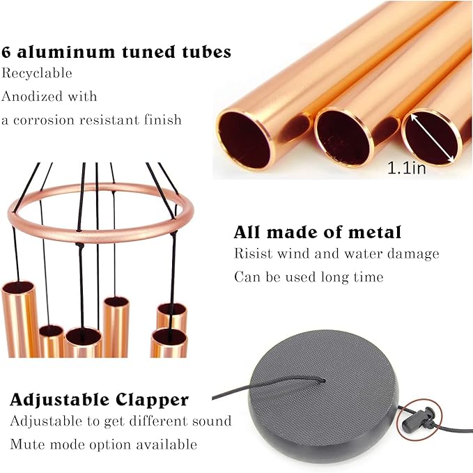 Personalized 20th 50th Anniversary Wind Chime, 36inch Happy Wedding Valentine's Day Gift for Wife Husband Men Women Sister, Golden Anniversary Keepsake Decorations for Parents Couples