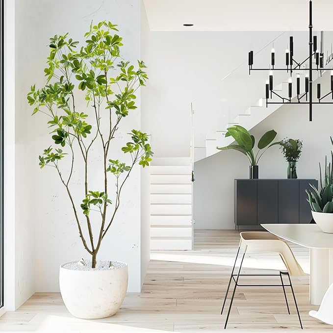 Artificial Schefflera Plant,7ft Tall Indoor Plant, Natural Branch Design