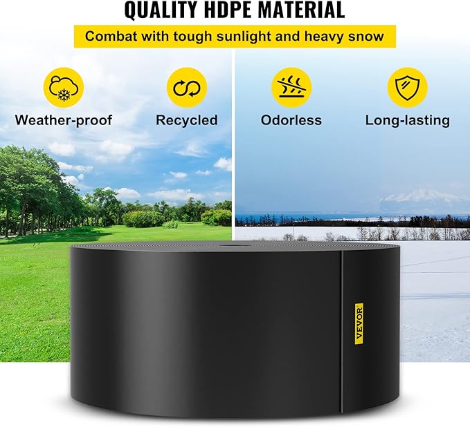 VEVOR Landscape Edging, 10 inch Depth 80 ft Total Length, Recycled HDPE Coiled Terrace Board, Flexible Bender Border for Landscaping, Lawn, Garden, Yard, Against Invading Weeds, Black