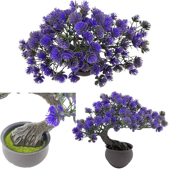 Artificial Plants Fake Bonsai Juniper Tree Potted Faux Japanese Cedar Bonsai Simulation Zen Garden Fake Plant Artificial Bonsai Tree for Greenery Office Home Décor Indoor Desktop Display