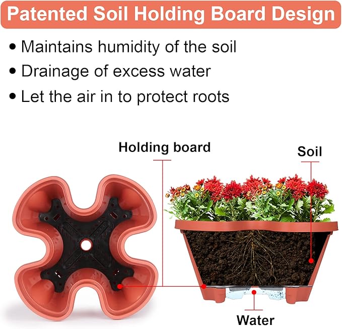 Vertical Planter 6 Tier Stackable Planters Garden Planters Strawberry Herb Flower and Vegetable Planter Indoor Outdoor Gardening Pots with Removable Wheels and Tools