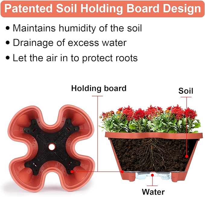 Vertical Planter 3 Tier Stackable Planters Garden Planters Strawberry Herb Flower and Vegetable Planter Indoor Outdoor Gardening Pots with Removable Wheels and Tools 2-Pack