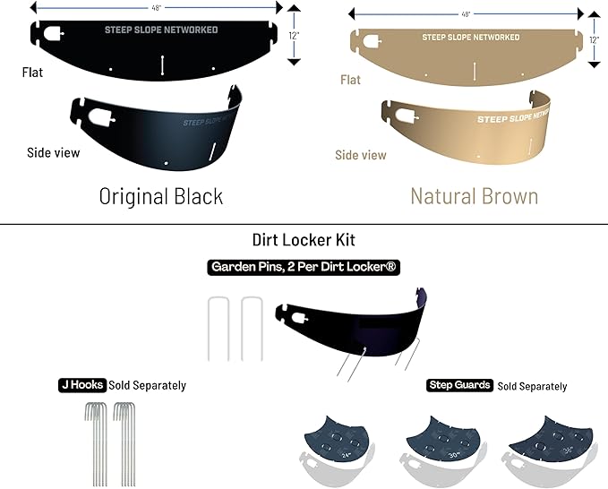 Dirt Locker Erosion Control Hillside Planters, 20-Pack-Black—DIY-Raised Garden Bed Terracing Kit for Steep Slopes, 25°-35°-Geogrid Water Retention Planting Stabilizer-Retaining Wall Compatible