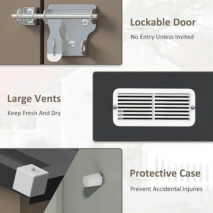 Greesum 10×8FT Outdoor Storage Shed, Metal Patio Storaged Sheds with Lockable Doors, Sheds & Outdoor Storage for Bike, Backyard, Pool and Garden, Gray