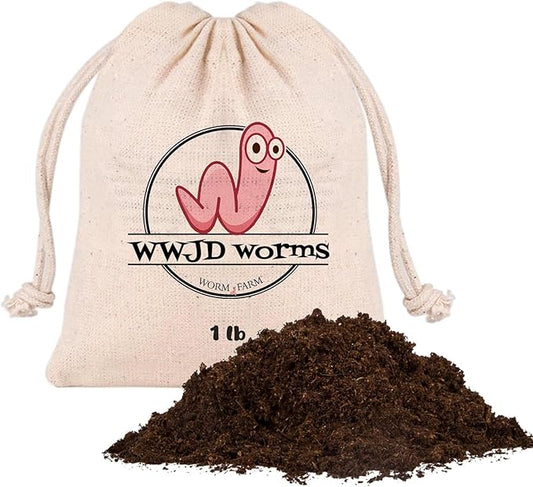 1lb Worm Bedding for Nightcrawlers and Red Wigglers (Worms Not Included) - Vermicompost Bin Worm Bedding - Earthworm Food for Organic Potting Soil Gardening Mix