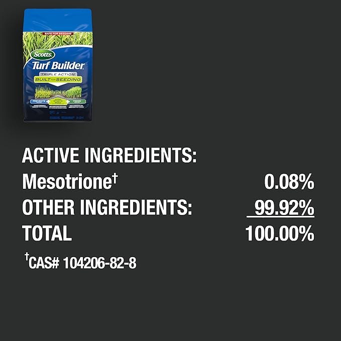 Scotts Turf Builder Triple Action Built for Seeding - Weed Preventer Plus Fertilizer, 4,000 sq ft (2-Pack)
