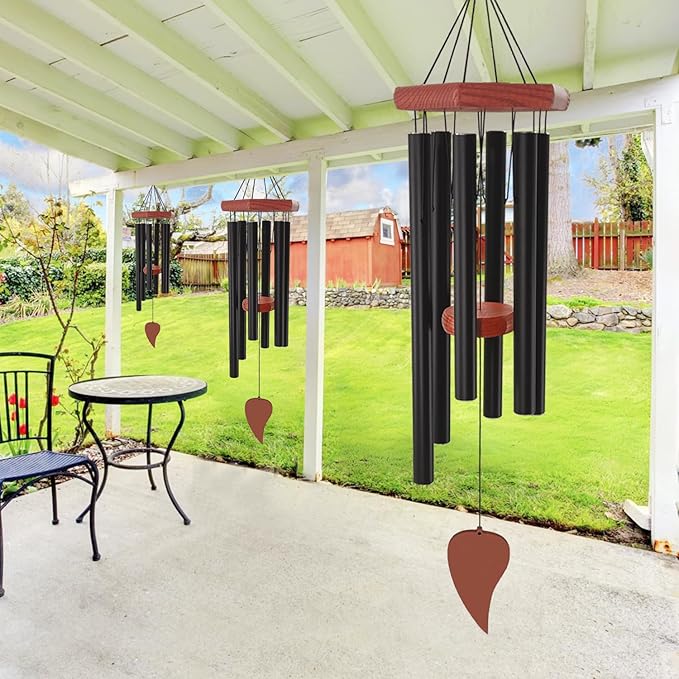 Wind Chimes for Outside, Memorial Wind Chimes with 6 Long Metal Tubes, Sympathy Wind Chime with Sound, Perfect for Garden, Patio and Yard