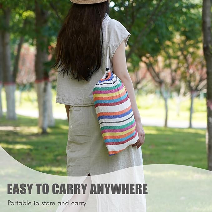 INNO STAGE 2 Persons Hammock with Tree Straps - Brazilian Double Hammock, Portable Hanging Camping Bed for Patio, Backyard, Porch, Outdoor and Indoor Use Soft Cotton Carrying Bag, XX-Large